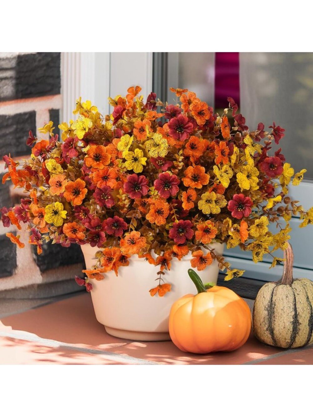 Vibrant Artificial Fall Flowers & Plants for Outdoor Decor - Perfect Autumn